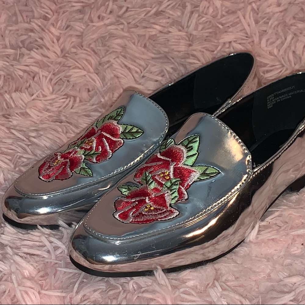 Forever 21 Silver Reflective Loafers